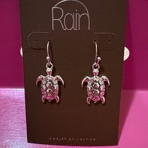 Rain Silver Turtle Drop Earrings